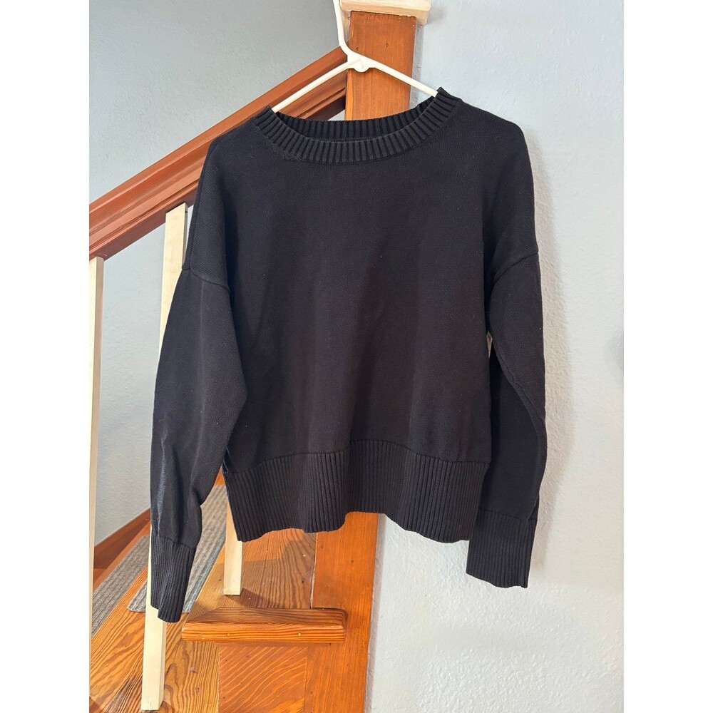 Lands’ end drifter sweater black M 10/12 100% cotton